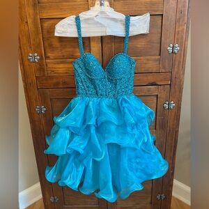 Ava Presley Turquoise Formal Mini Dress new with tag